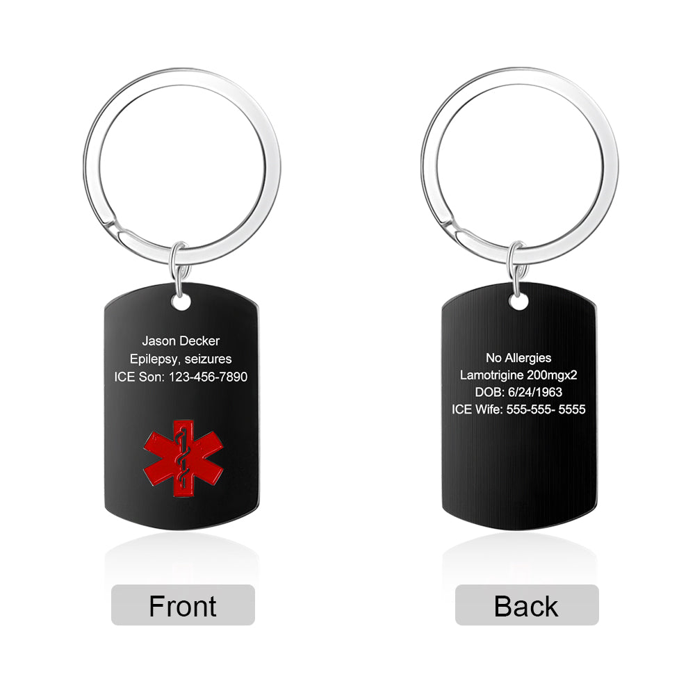 Engraving Stainless Steel Medical Keychain