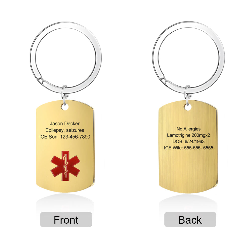 Engraving Stainless Steel Medical Keychain