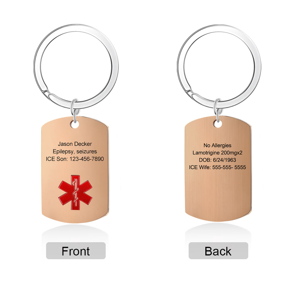 Engraving Stainless Steel Medical Keychain