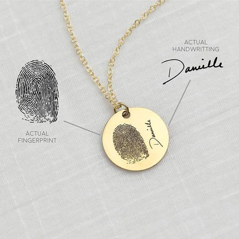 Personalized Disc Fingerprint Necklace