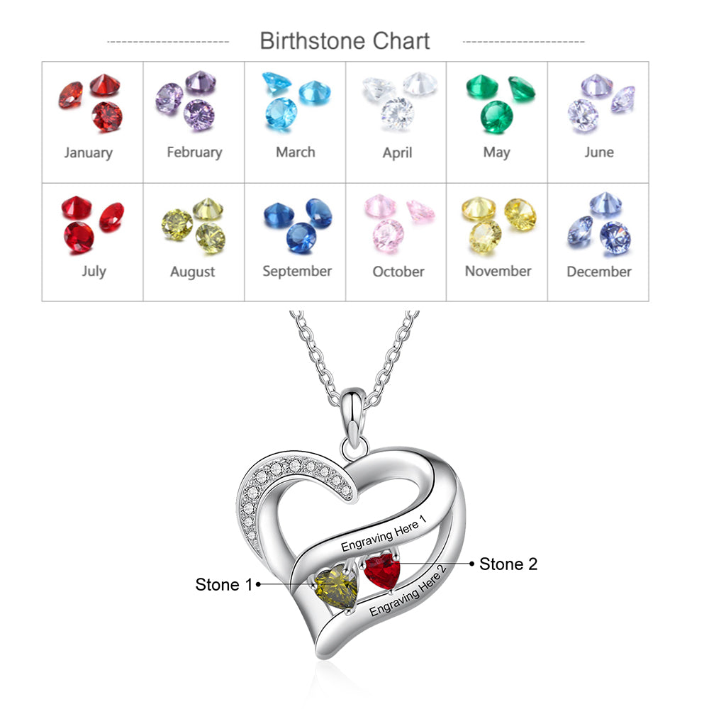 Rhodium Plated Heart Necklace