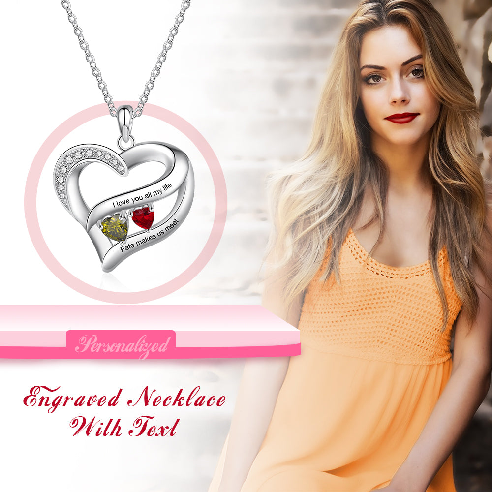 Rhodium Plated Heart Necklace