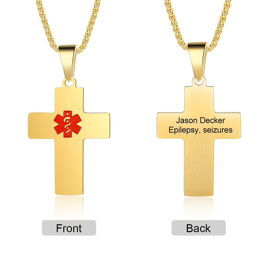 Custom Cross Medical Necklace