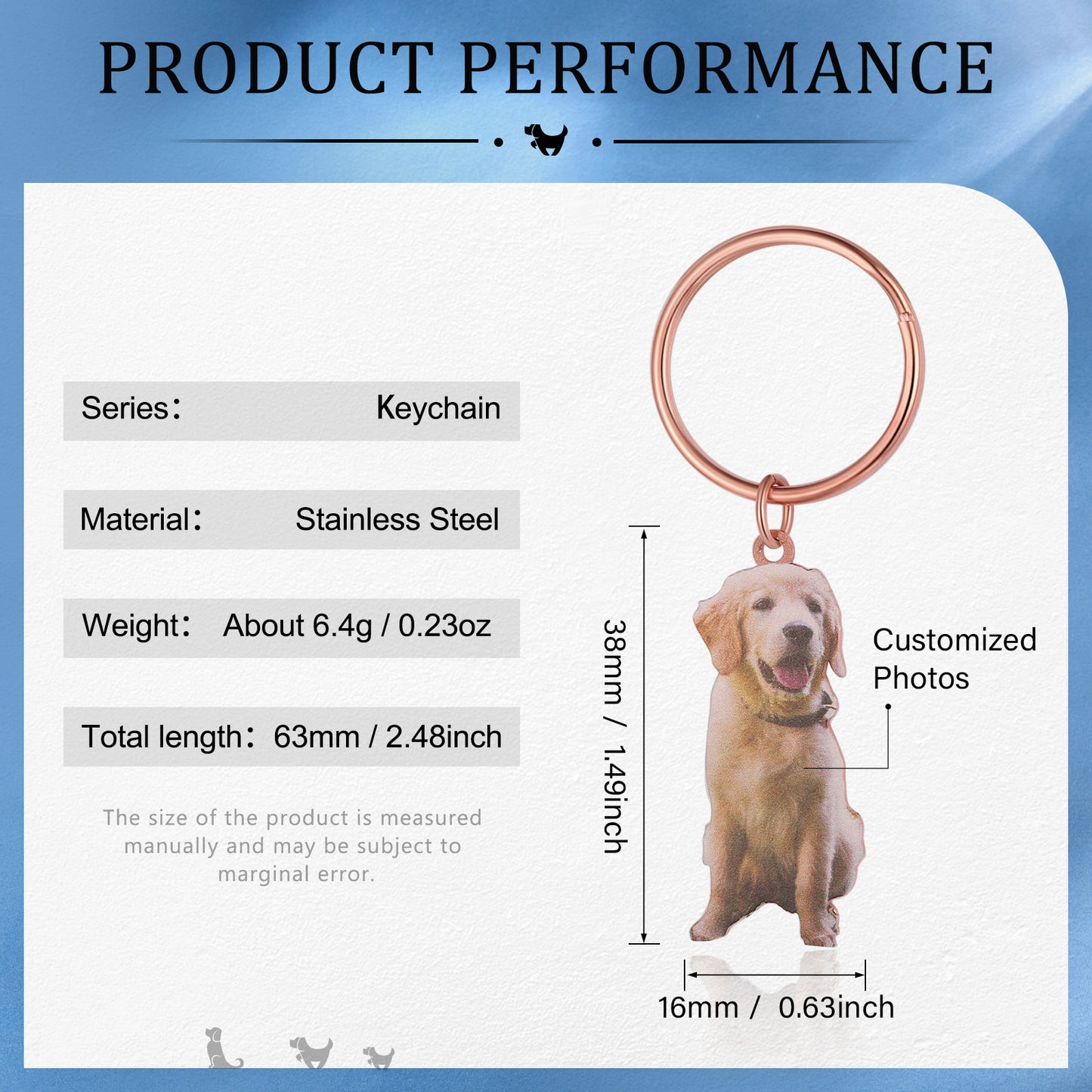 Custom Animal Photo Keychain