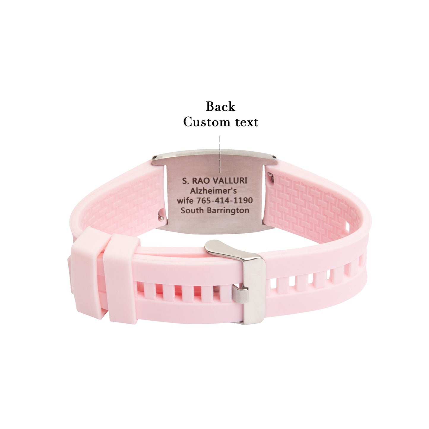 Custom Pink Medical Bracelet