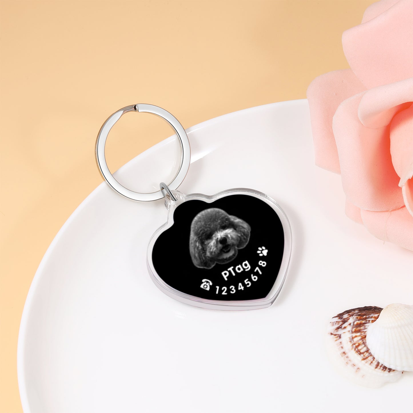 Custom Photo Heart Dog Tag