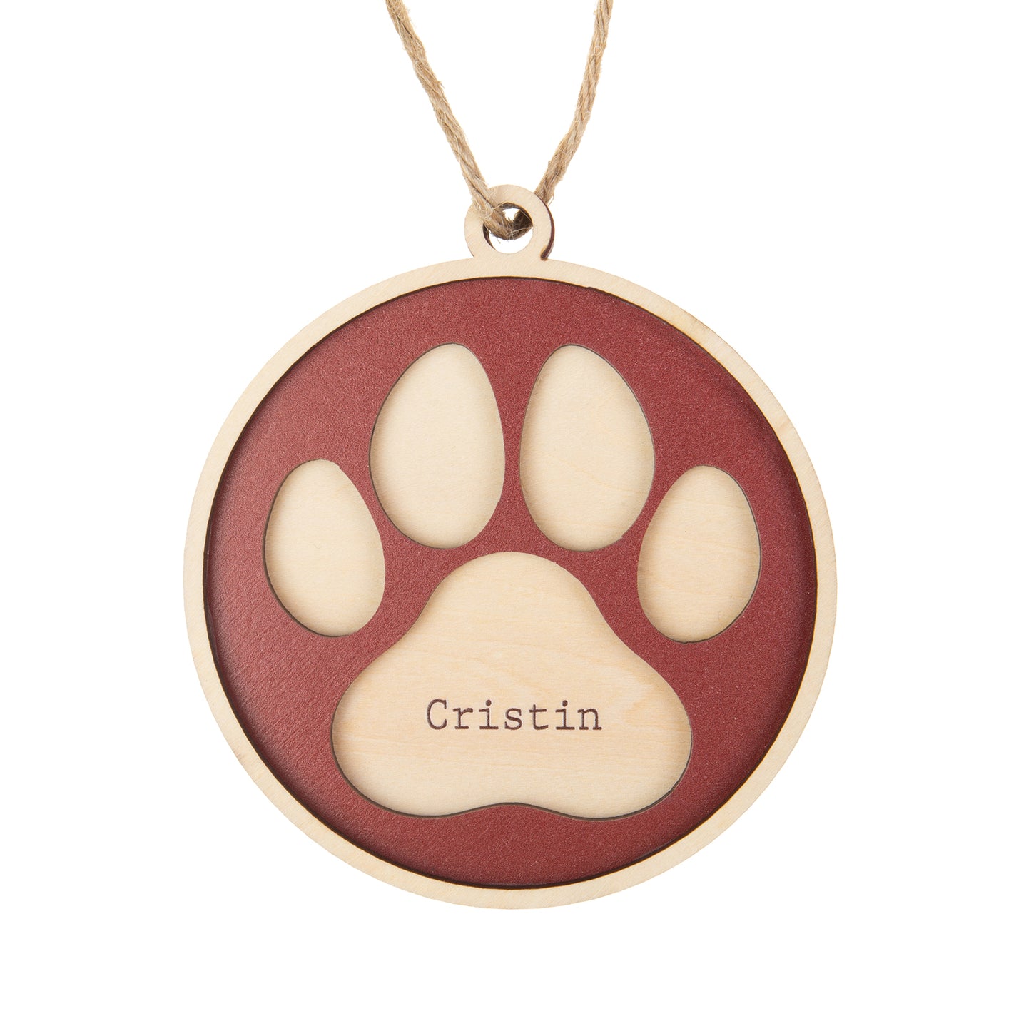 Christmas Decoration Custom Name Paw Ornament