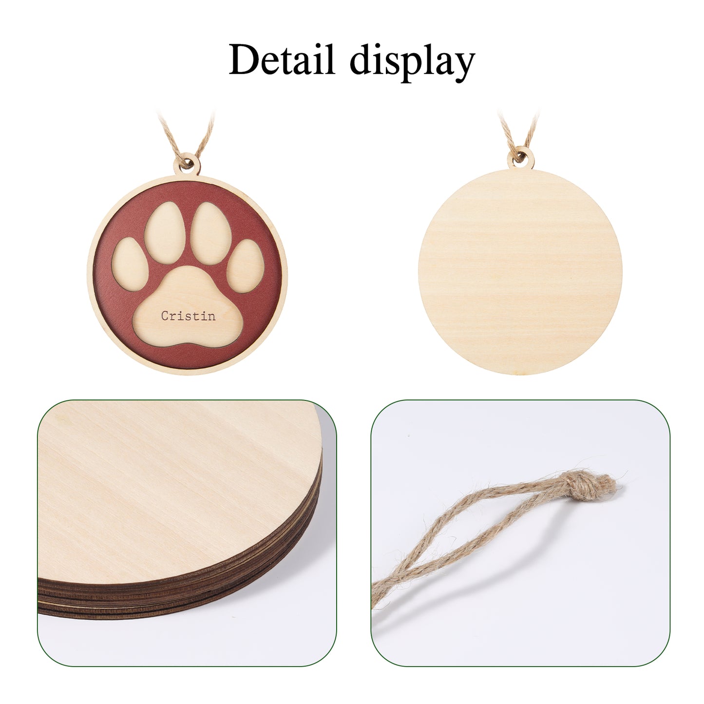 Christmas Decoration Custom Name Paw Ornament