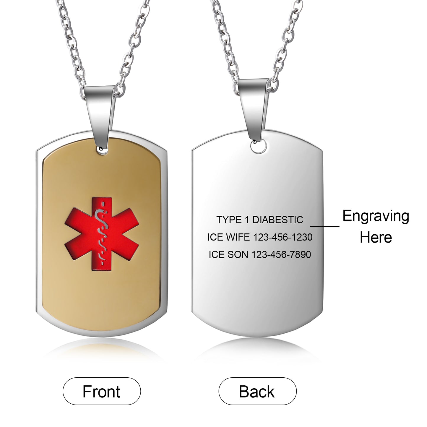 Custom Stainless Steel Medical Necklace