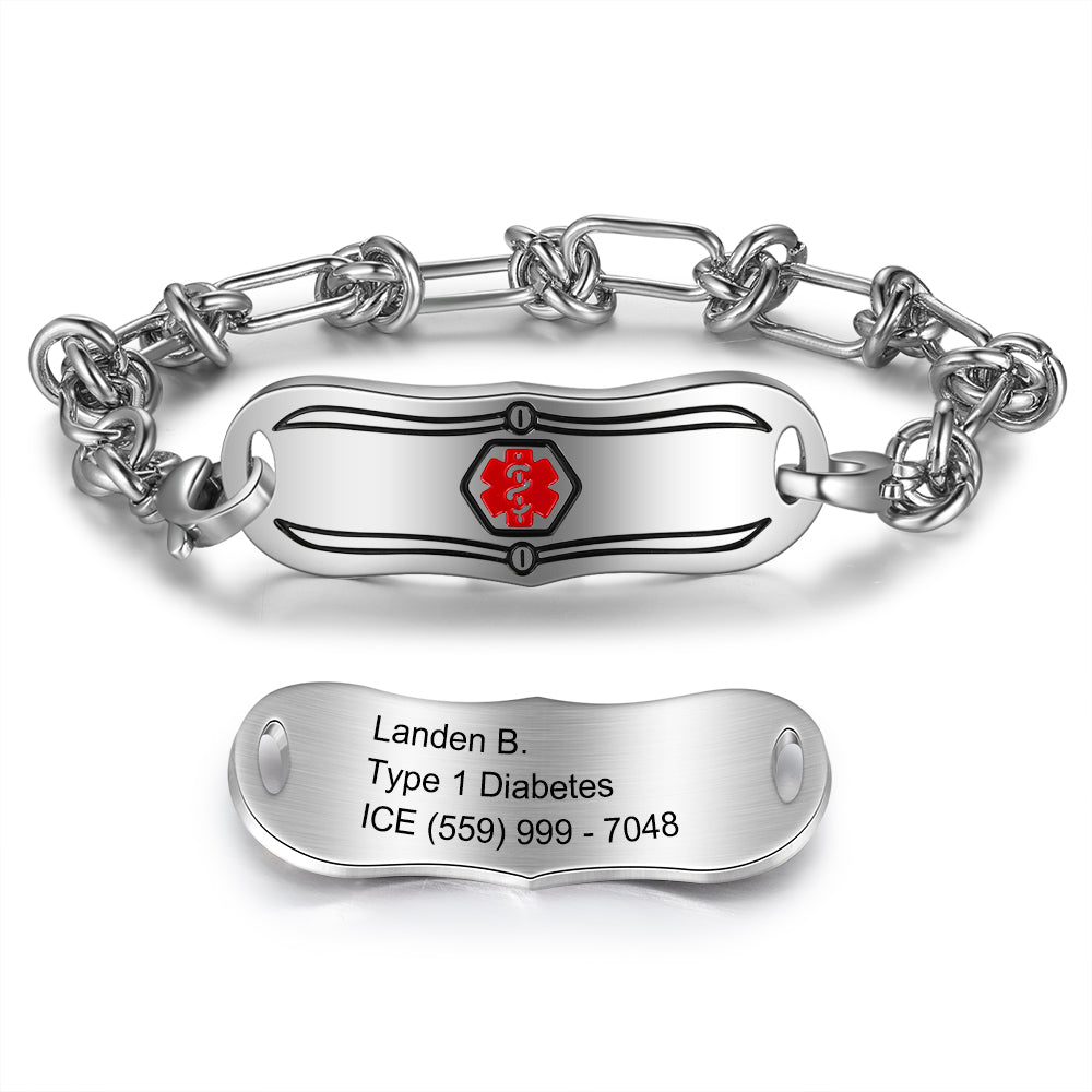 Custom Medical Stainless Steel Bracelet