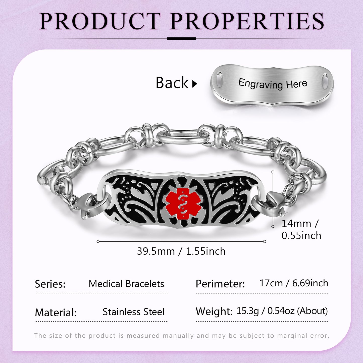 Custom Stainless Steel Medical Bracelet