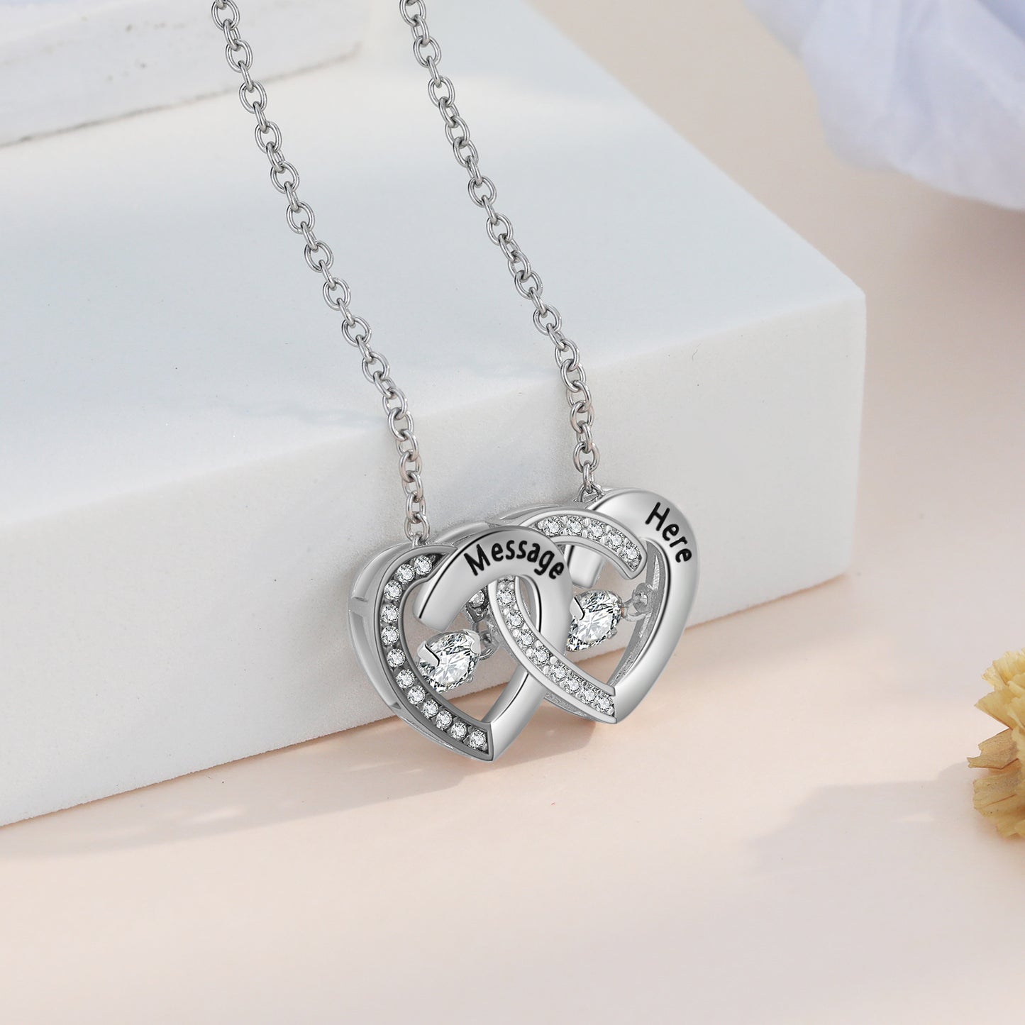 Custom Double Heart Necklace