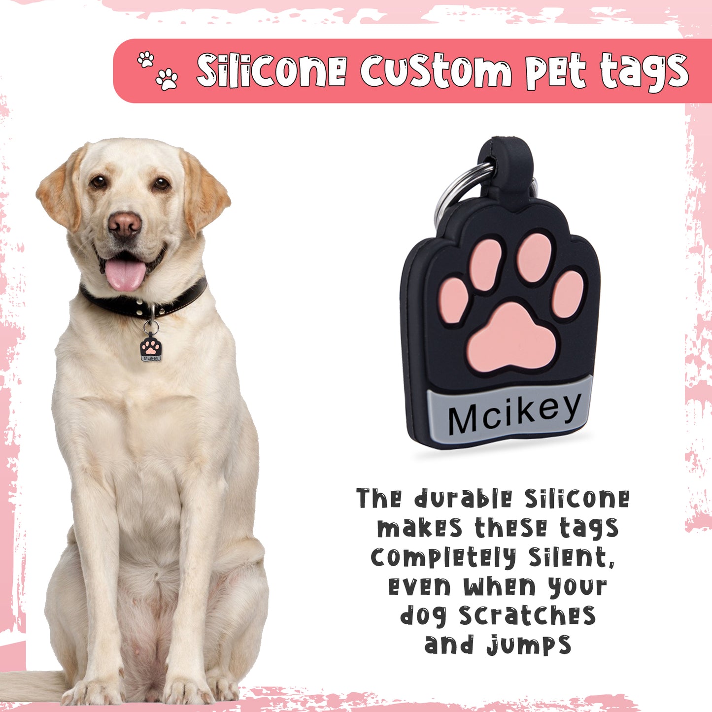 Custom Silica Gel Paw Dog Tag