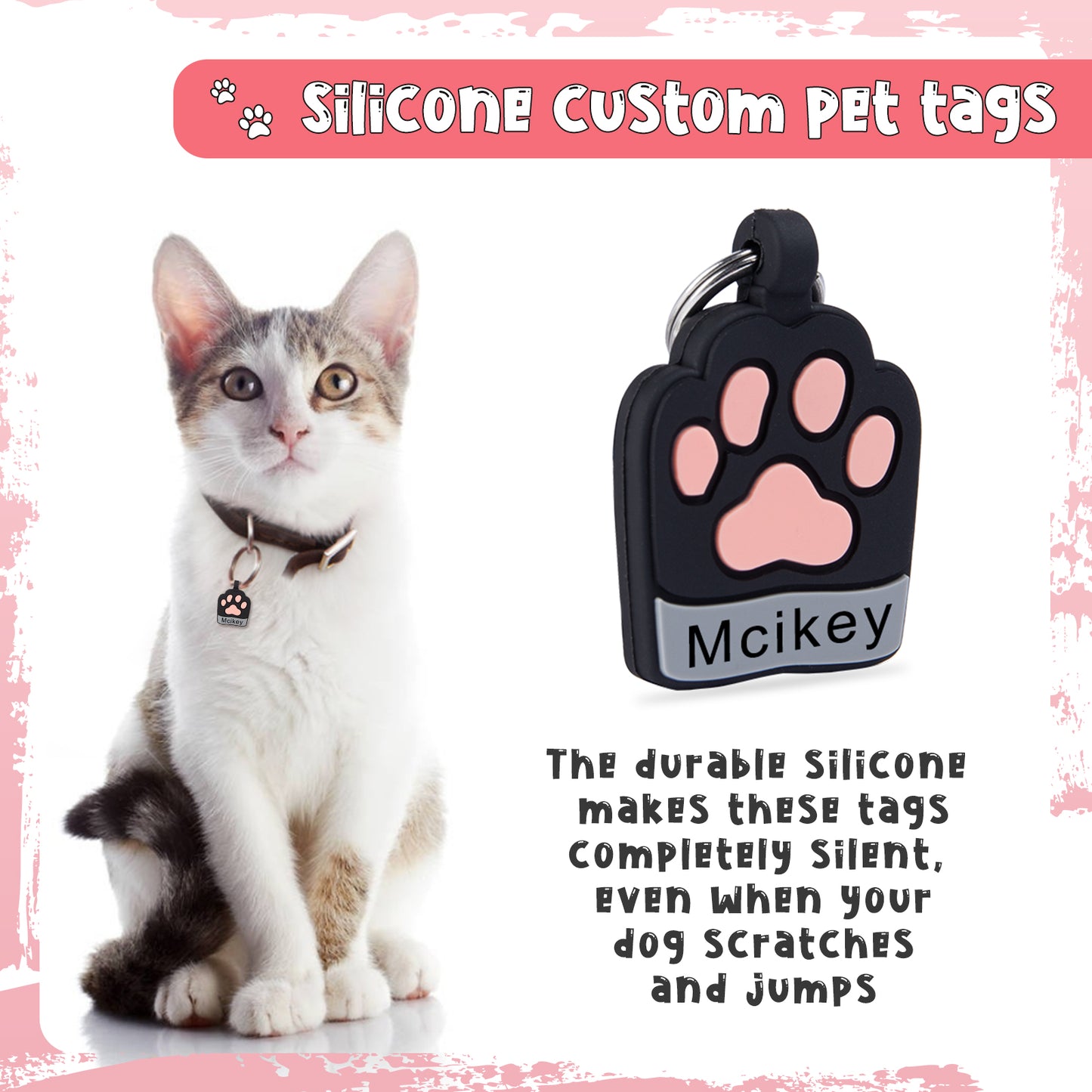 Custom Silica Gel Paw Dog Tag