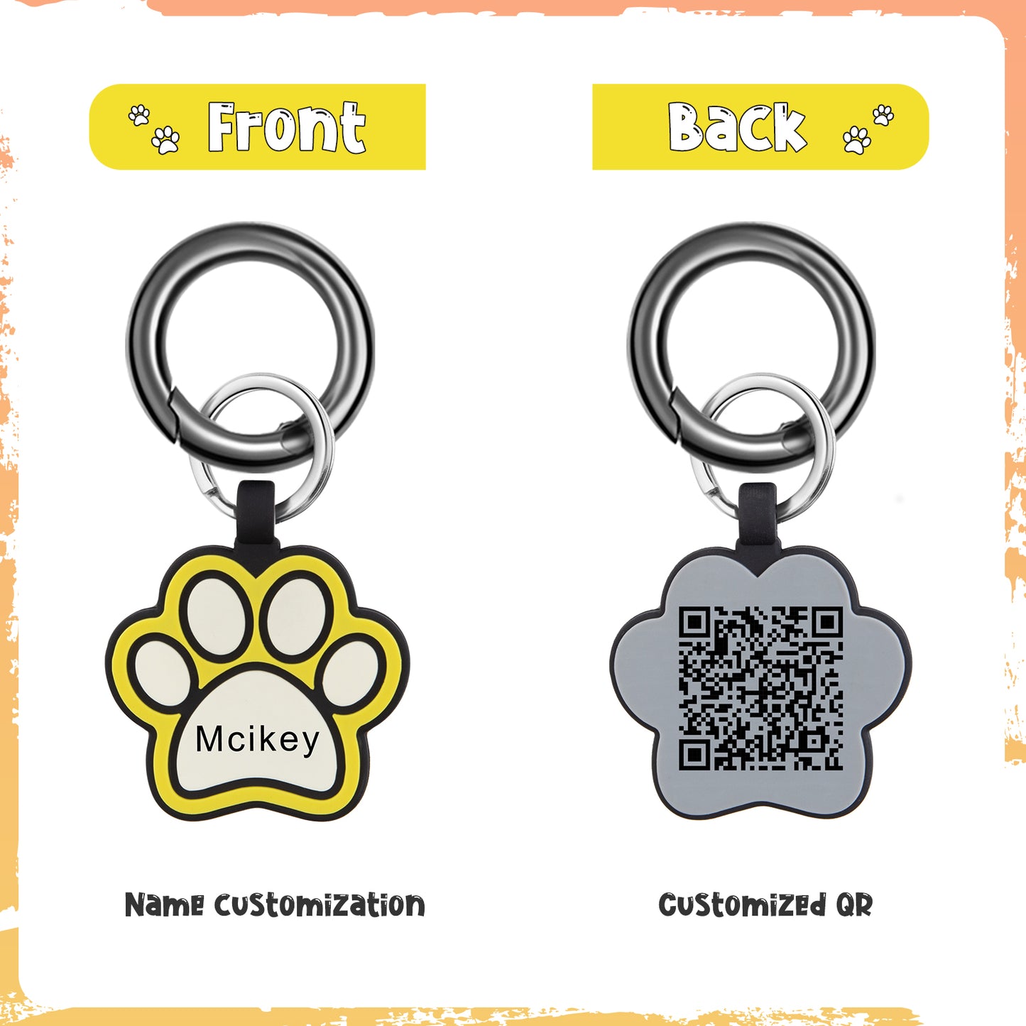 Custom Silica Gel Paw Dog Tag