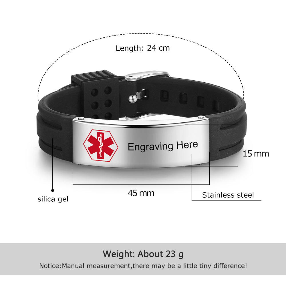 Customized Stainless Steel Medical Bracelet