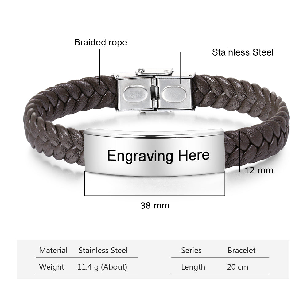 Engraved Stainless Steel Bracelet