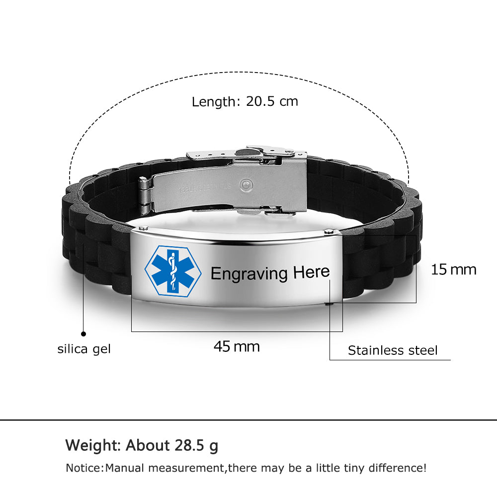 Personalized Stainless Steel Medical Bracelet