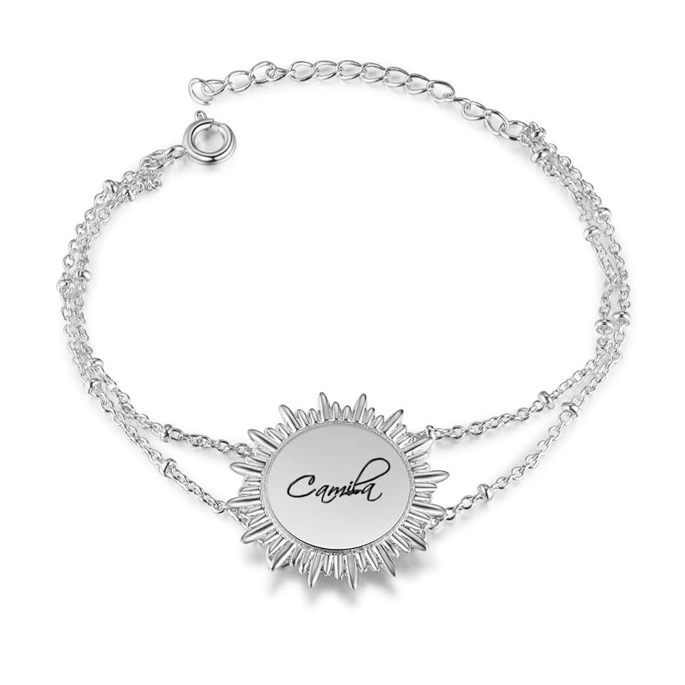 Custom Rhodium Plated Sun Bracelet