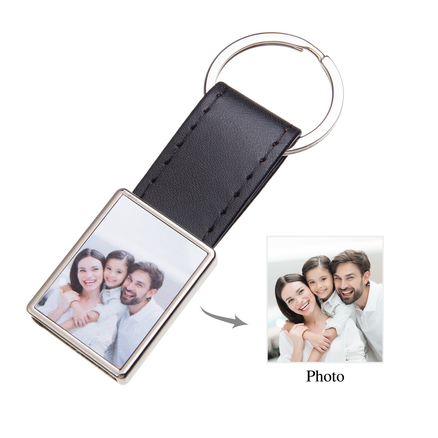 Custom Photo Leather Keychain