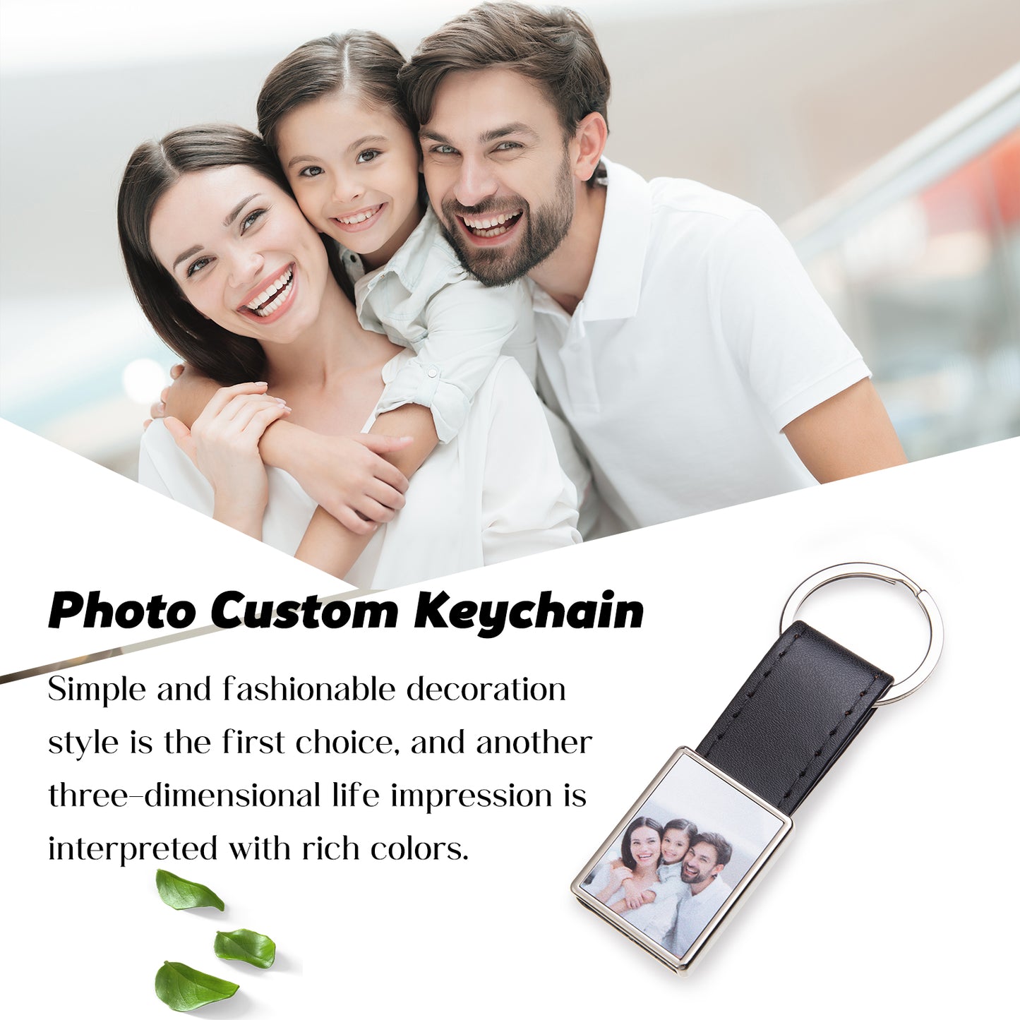 Custom Photo Leather Keychain