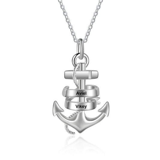 Custom Name With Anchor Necklace