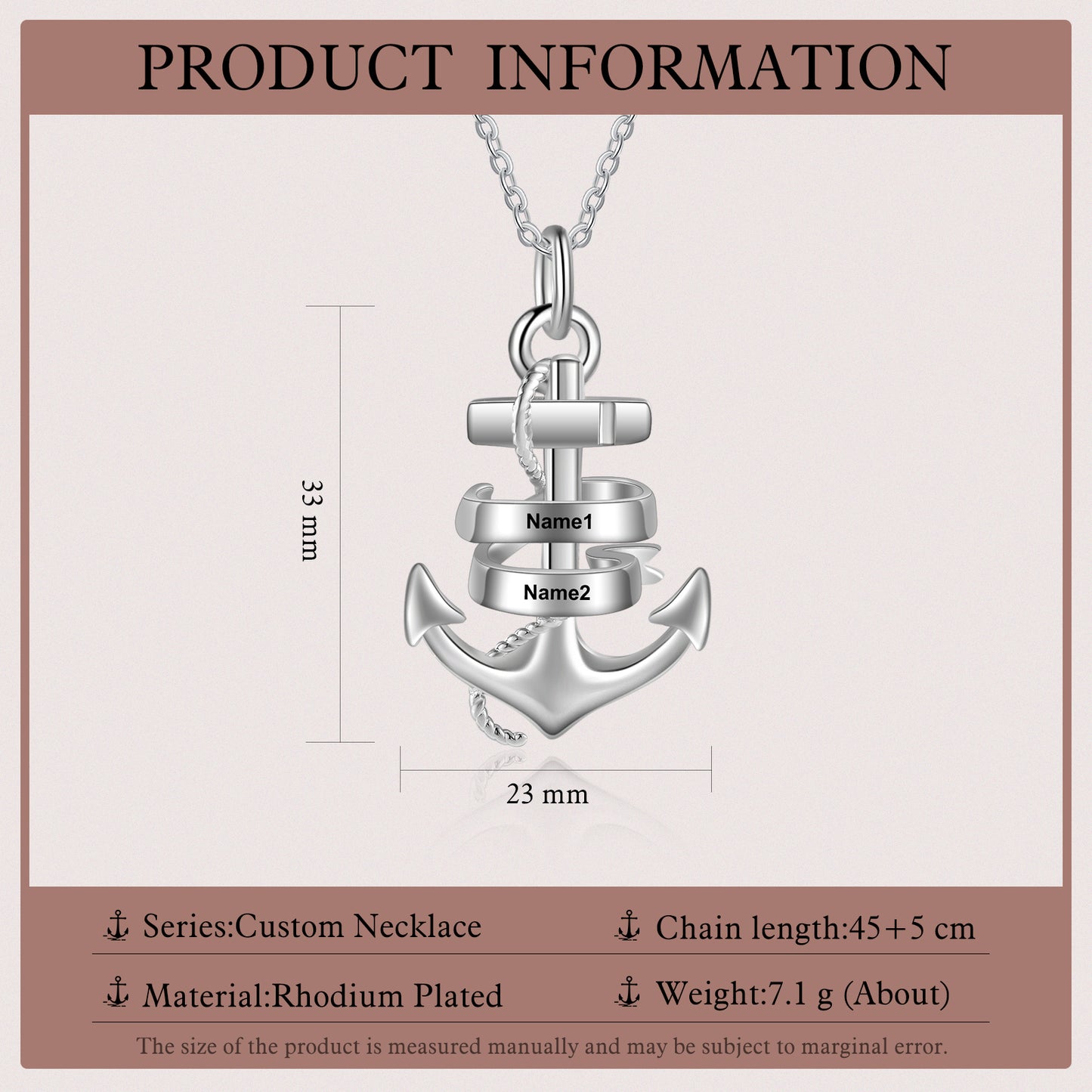 Custom Name With Anchor Necklace