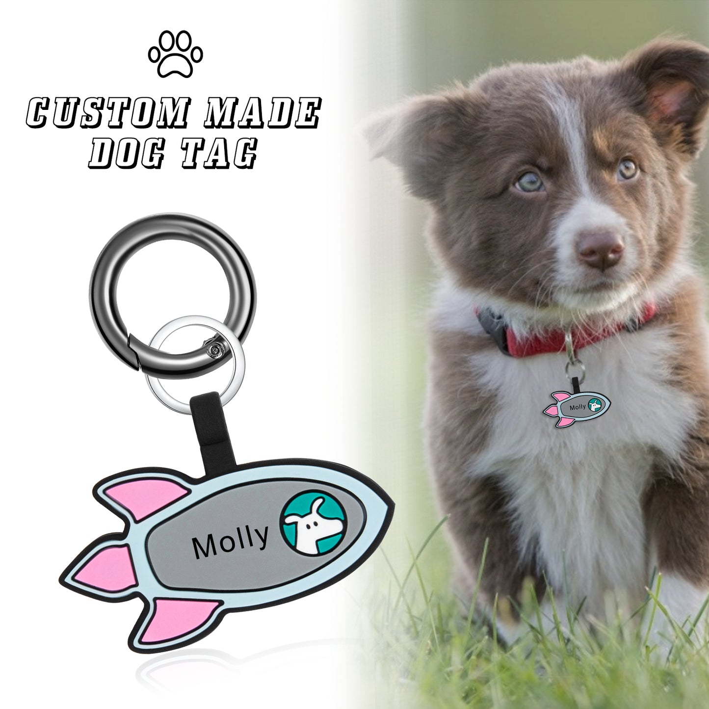 Personalized Rocket Dog Tag