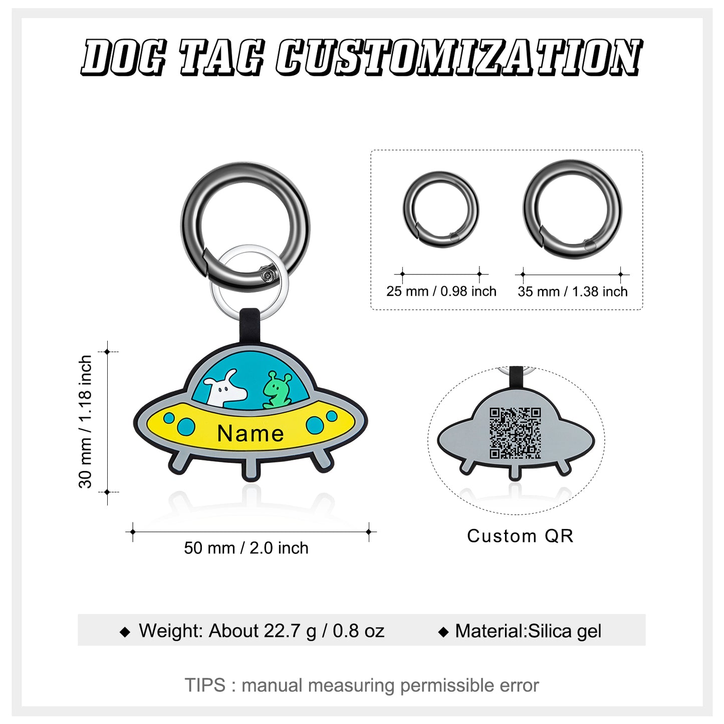 Personalized Silica Gel Spacecraft Dog Tag