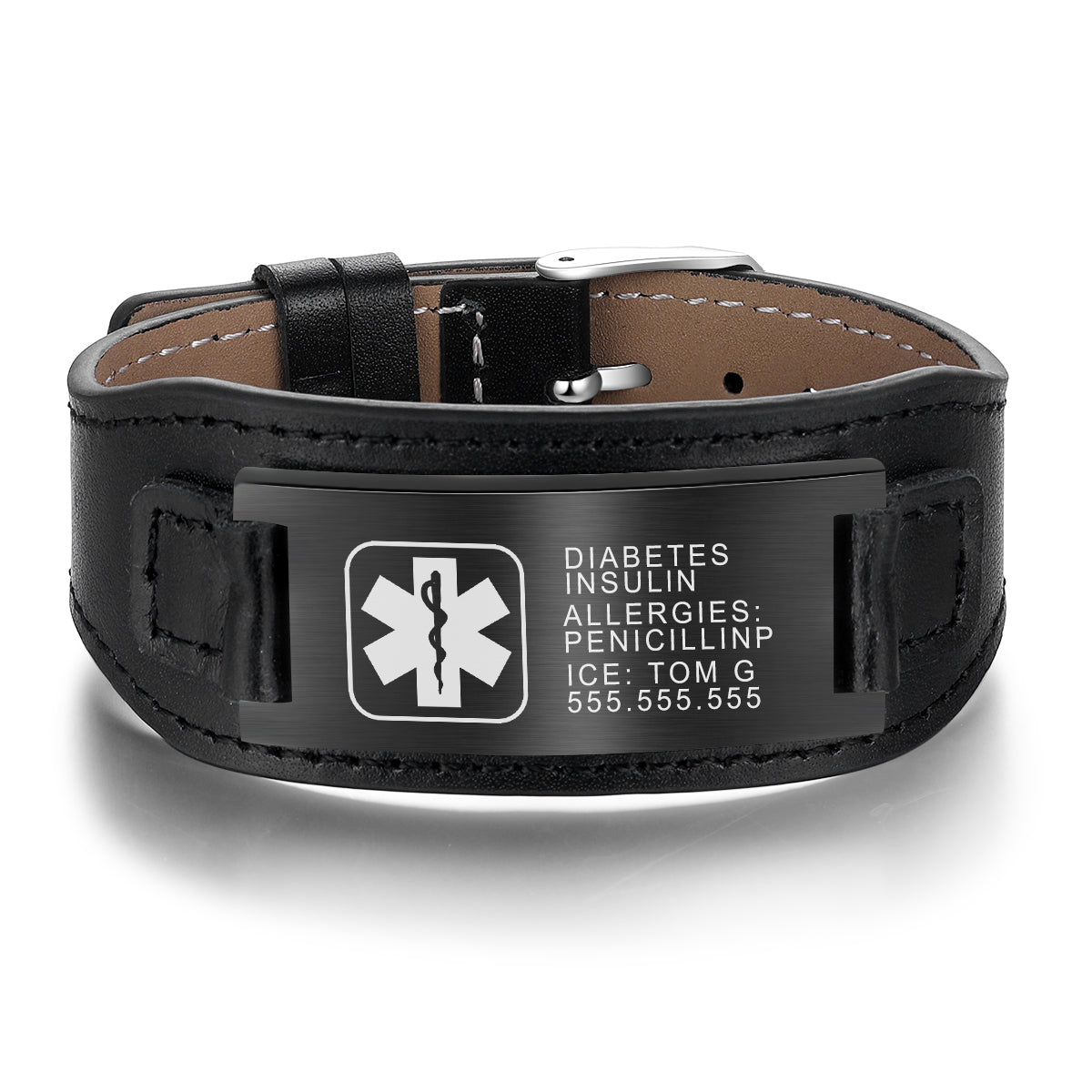 Stainless Steal Medical Men's Medical Blert Bracelet