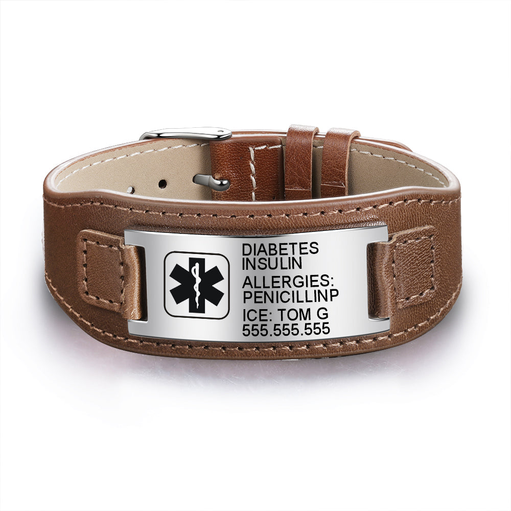 Stainless Steal Medical Men's Medical Blert Bracelet