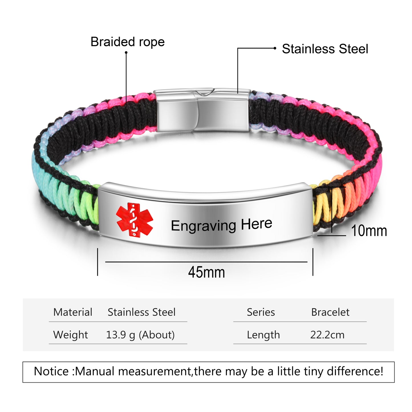 Engraving Stainless Steel Medical Alert Bracelet