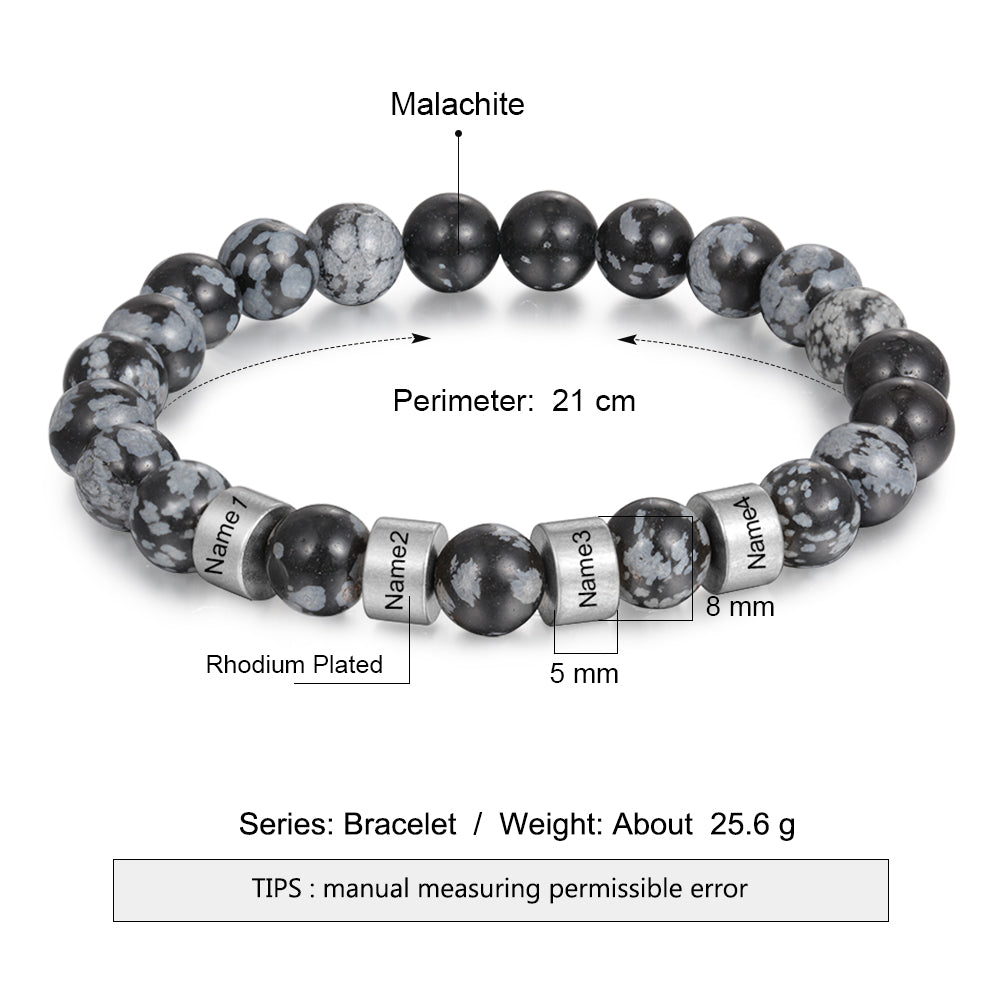 Custom Product Engraved Rhodium Plated Bracelet