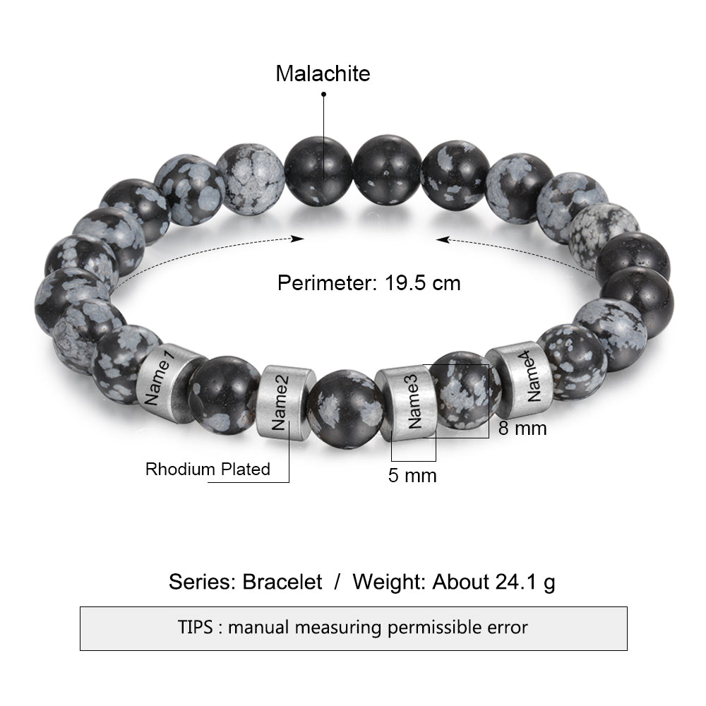 Custom Product Engraved Rhodium Plated Bracelet