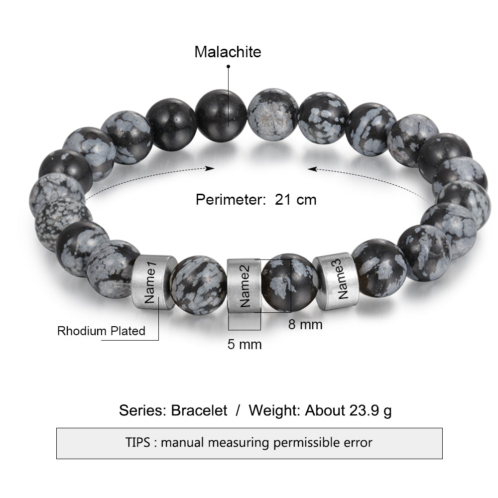 Custom Product Engraved Rhodium Plated Bracelet