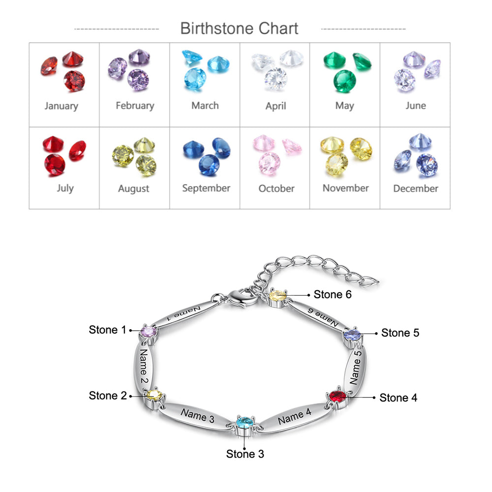 Rhodium Plated Birthtsone Bracelet