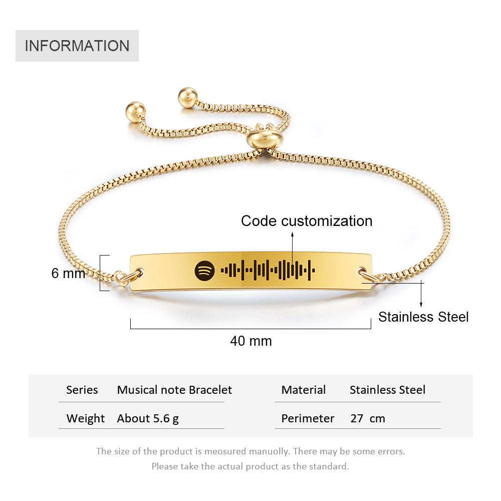 Personalized Stainless Steel Spotify Code Bracelet