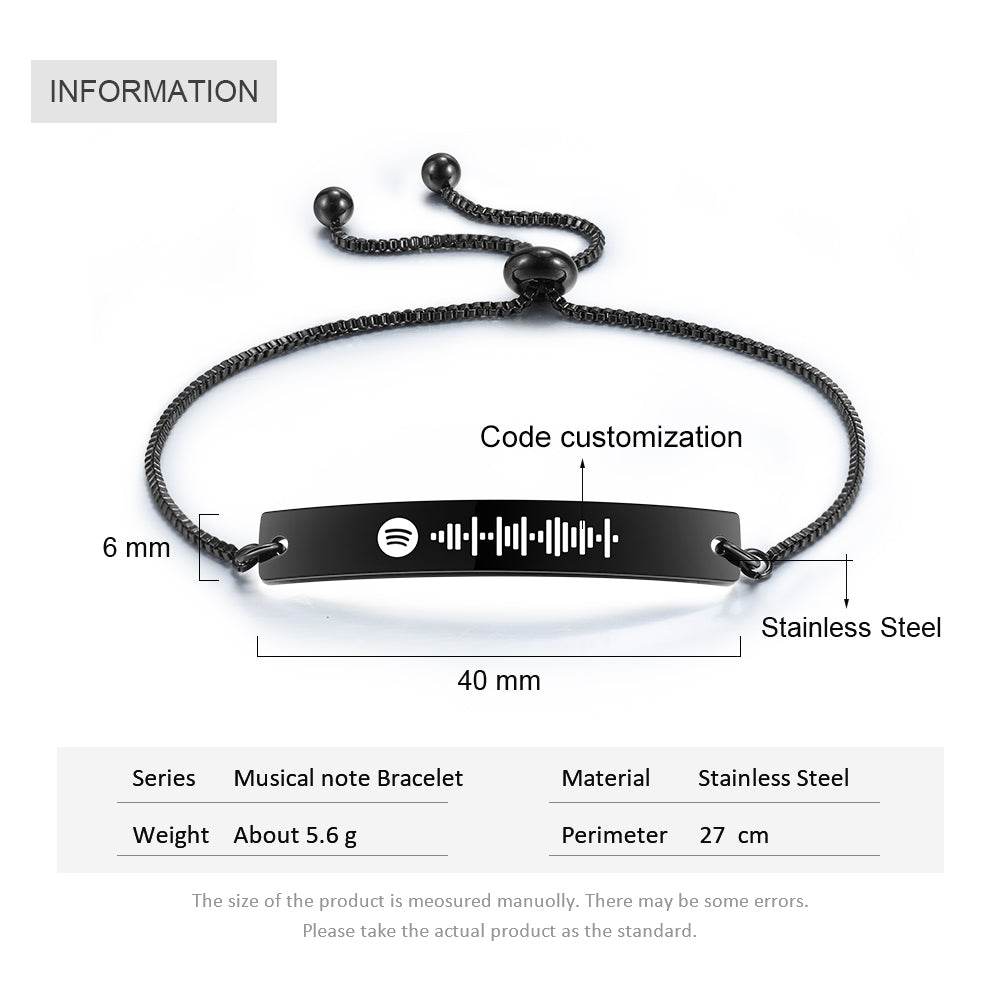 Personalized Stainless Steel Spotify Code Bracelet