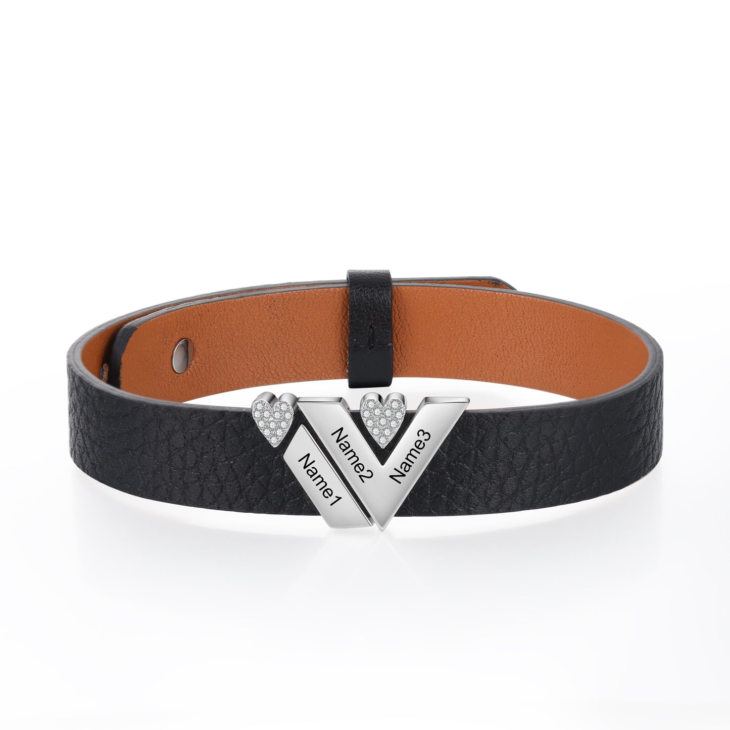 Stainless Steel Women PU Leather Bracelet