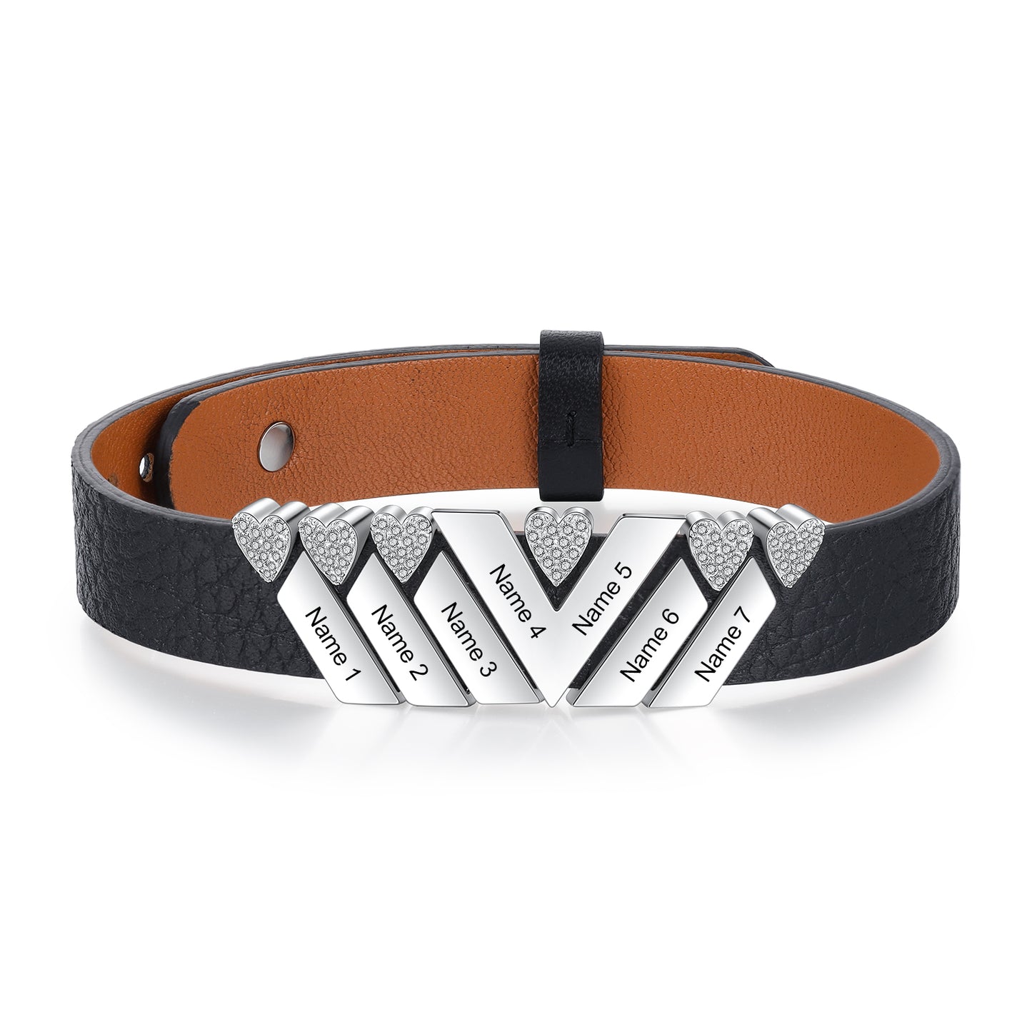 Stainless Steel Women PU Leather Bracelet