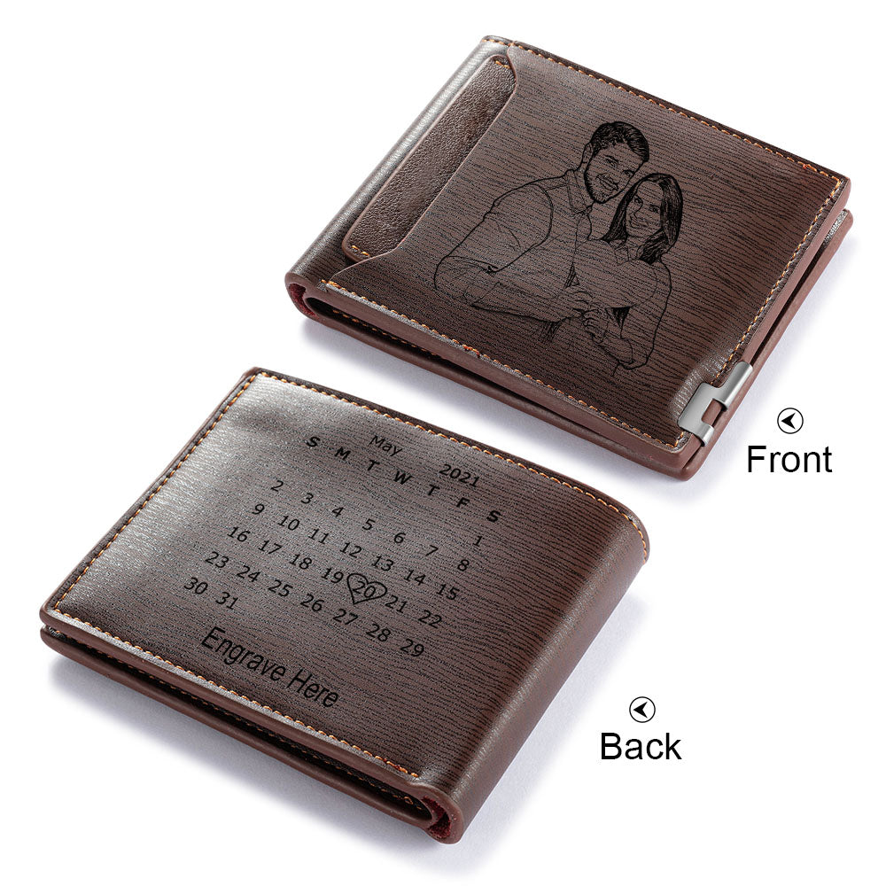 Custom gift PU Leather Custom Photo Wallet