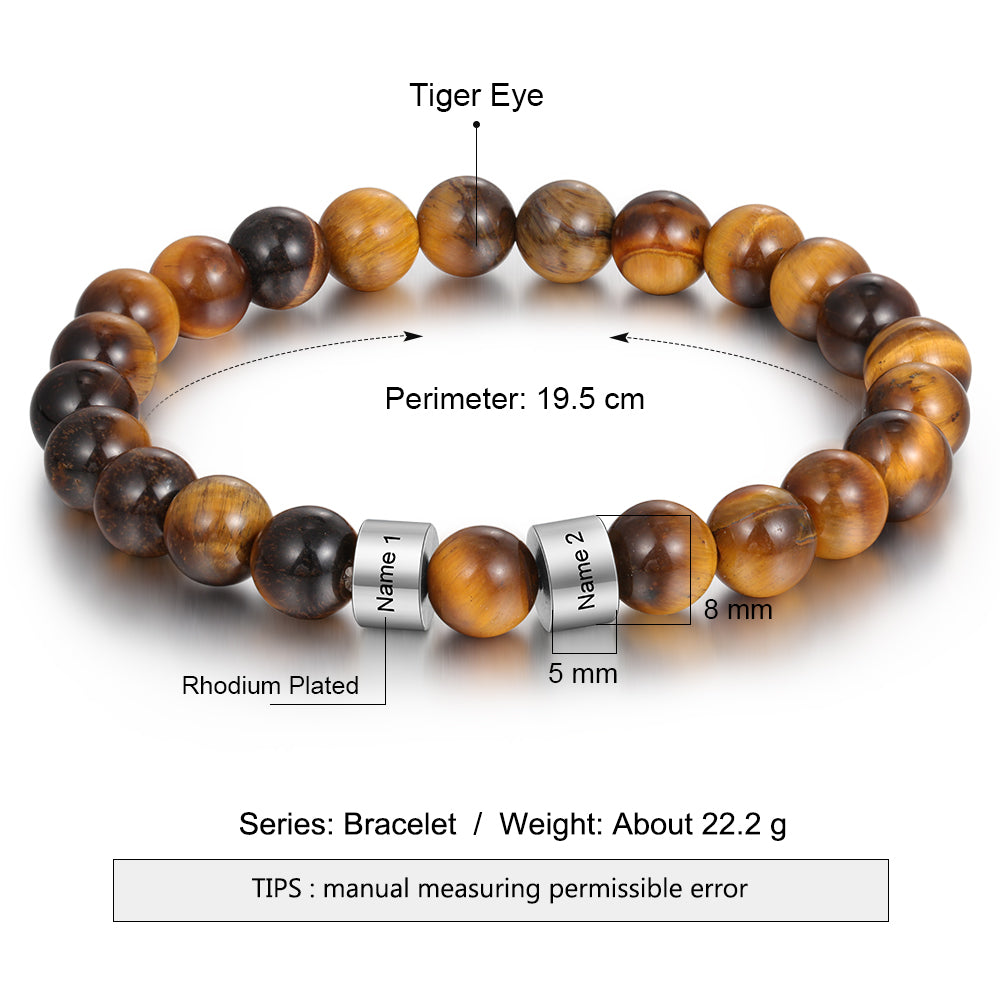 Personalized Natural Stone Bracelets-Tiger Eye Stone