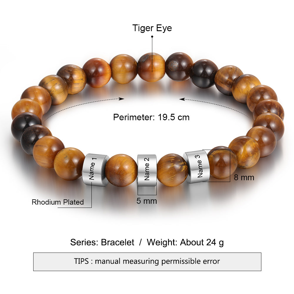 Personalized Natural Stone Bracelets-Tiger Eye Stone