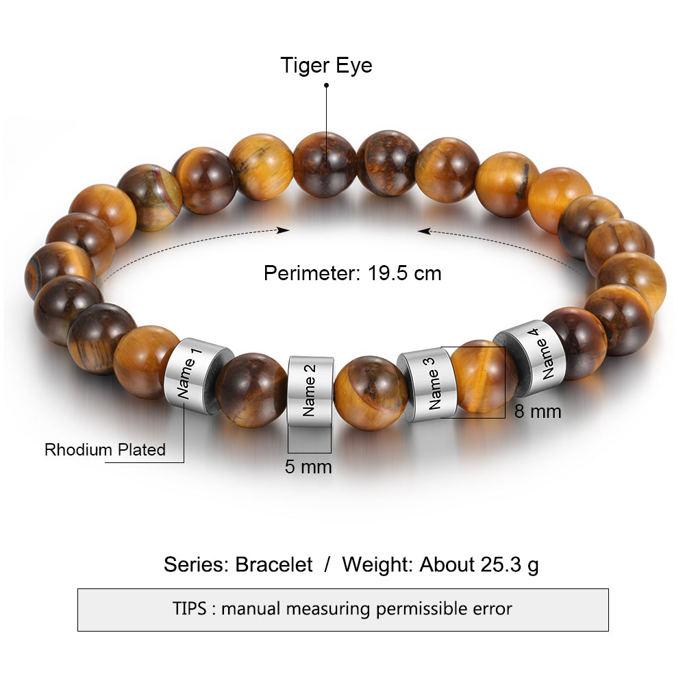 Personalized Natural Stone Bracelets-Tiger Eye Stone