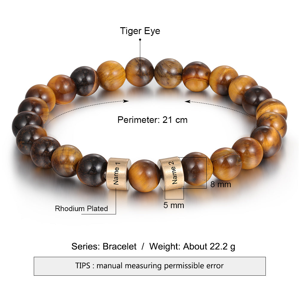 Personalized Natural Stone Bracelets-Tiger Eye Stone