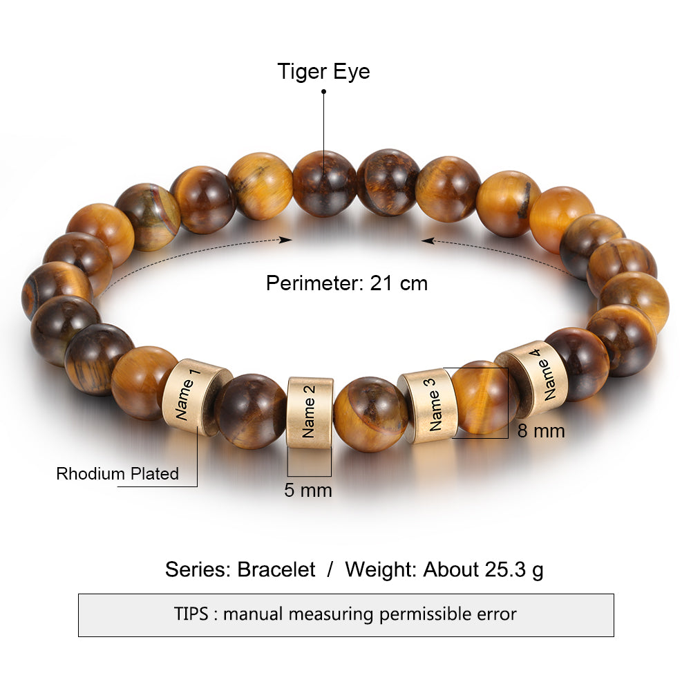 Personalized Natural Stone Bracelets-Tiger Eye Stone