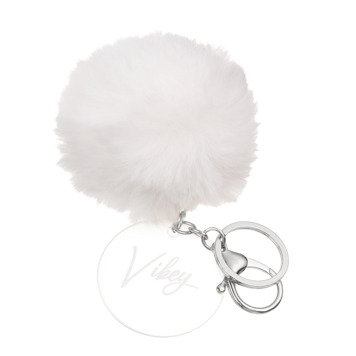 Custom Name Plush Ball Keychain