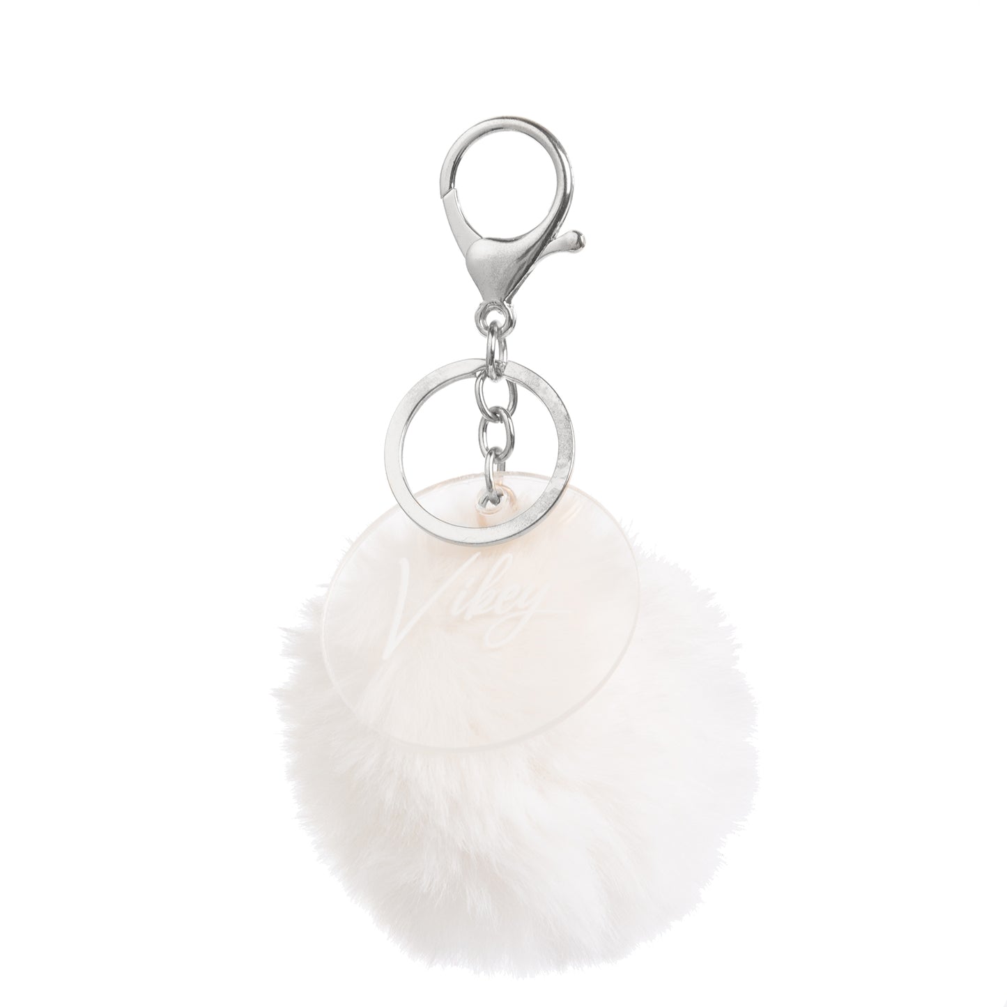 Custom Name Plush Ball Keychain