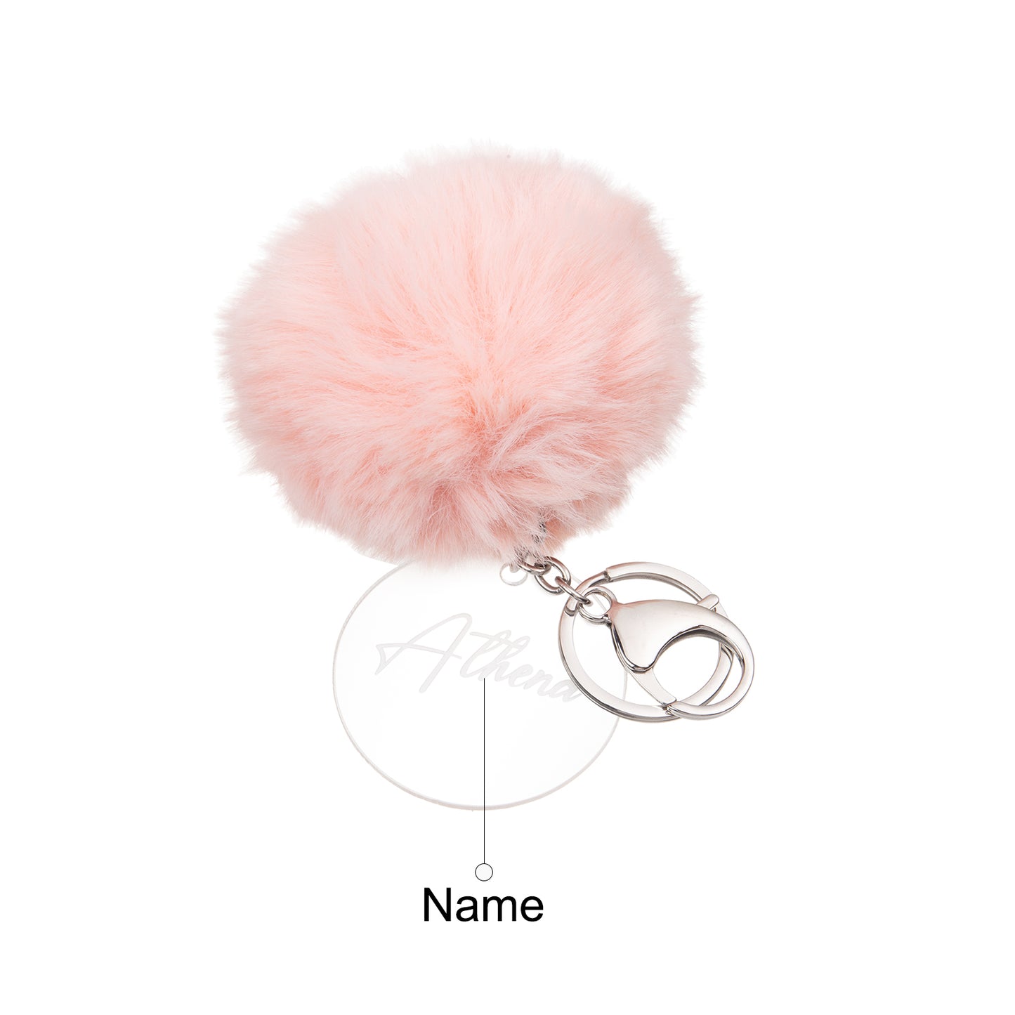 Custom Name Plush Ball Keychain