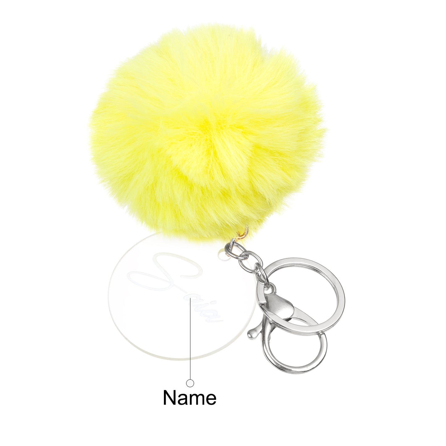 Custom Name Plush Ball Keychain